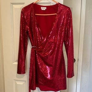 Sequin wrap dress. Never worn.
